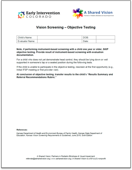 Objective Testing Protocol